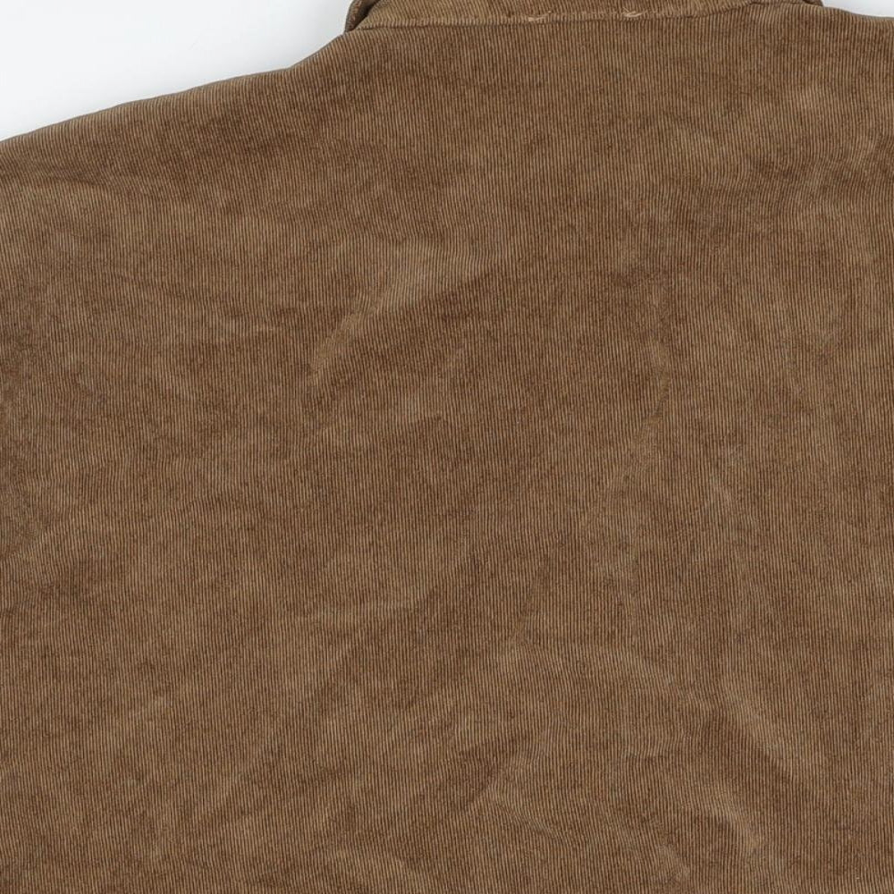 Rebellious Womens Brown Polyester Basic Button-Up Size 8 Collared