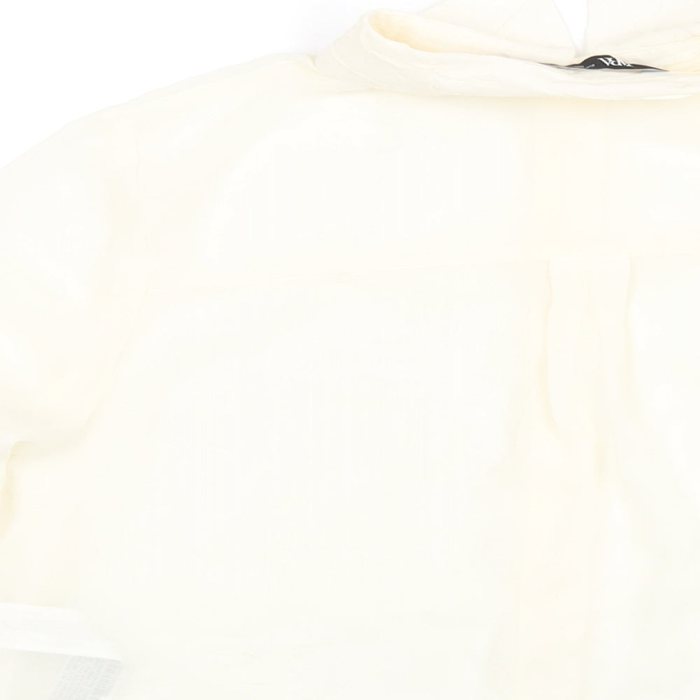 Zara Womens Ivory Polyester Basic Blouse Size XS Collared - Semi Sheer