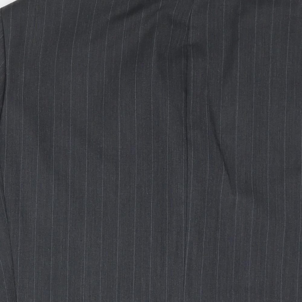 Brook Taverner Mens Grey Striped Polyester Jacket Suit Jacket Size 42 Regular