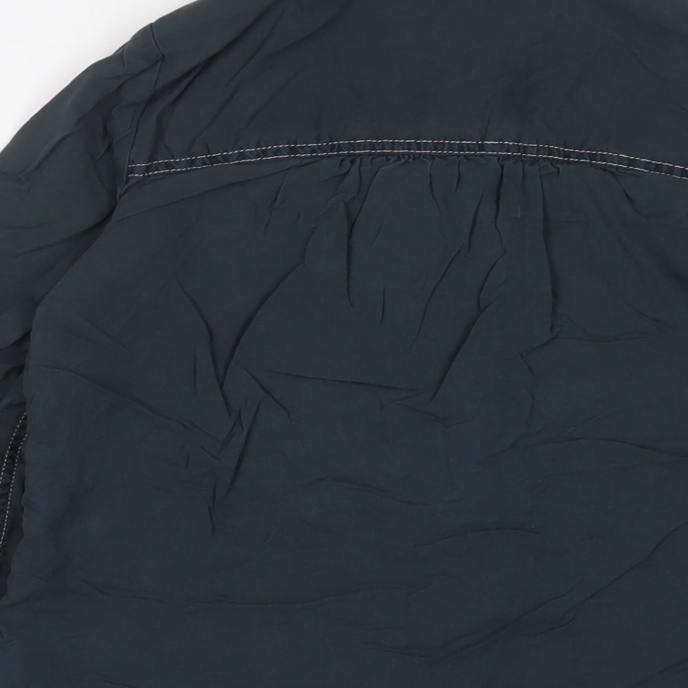 Marks & Spencer Womens Blue Viscose Basic Button-Up Size 6 Collared