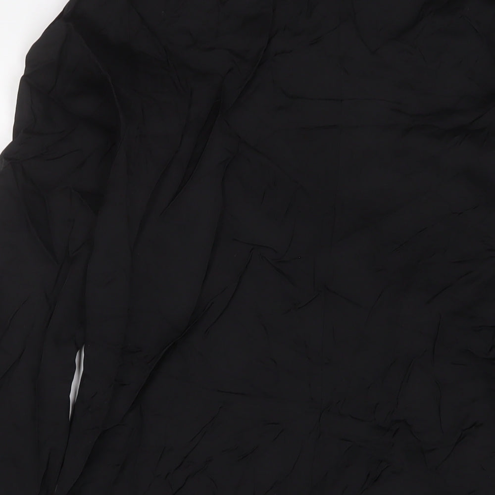 H&M Womens Black Viscose A-Line Size 8 Crew Neck Pullover - Pleated