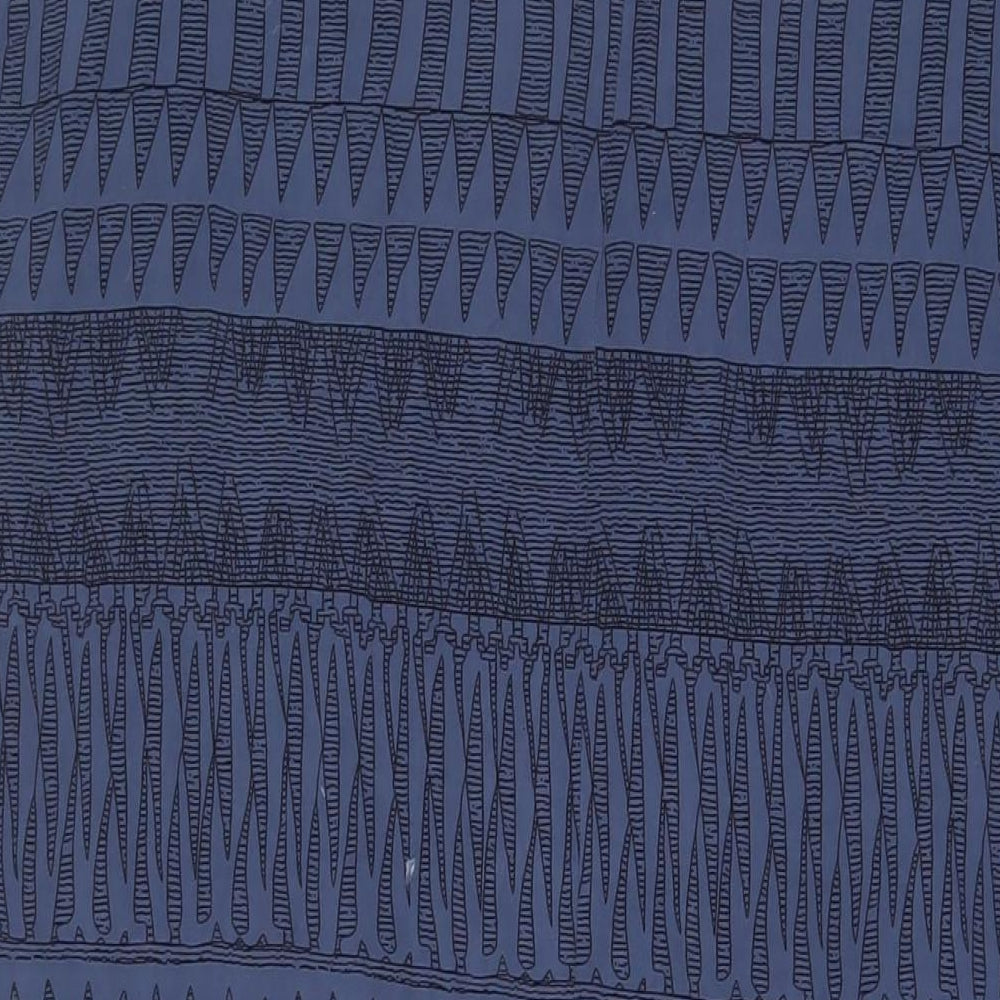 Saint Tropez Clothing Womens Blue Geometric Viscose A-Line Size L V-Neck Pullover
