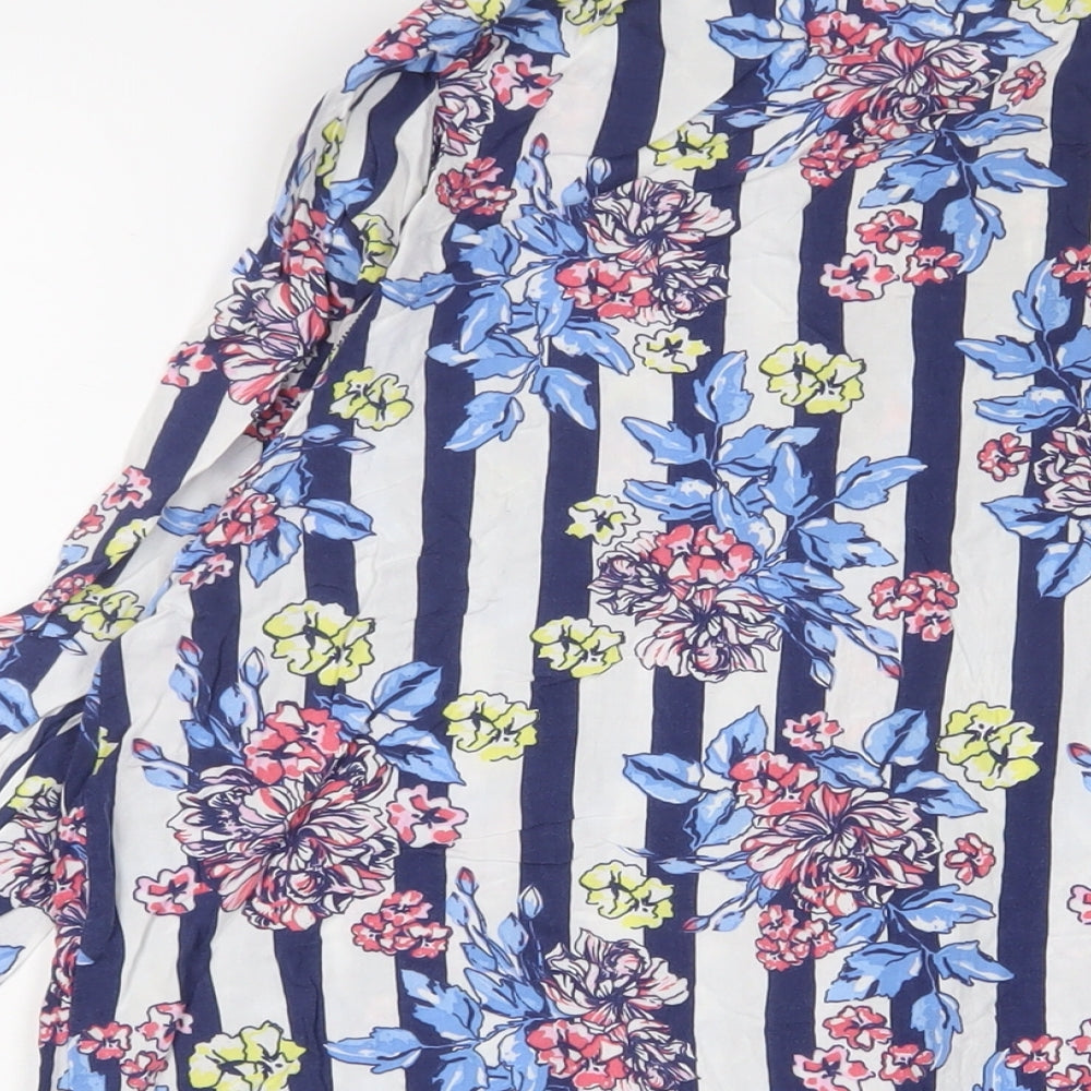 ASOS Womens Multicoloured Geometric Viscose A-Line Size 10 Collared Button