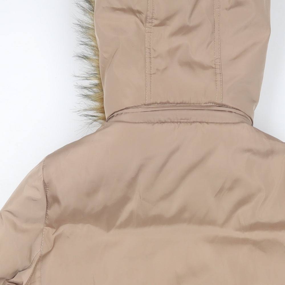 Coulture Womens Pink Parka Coat Size S Zip - Zip Pockets
