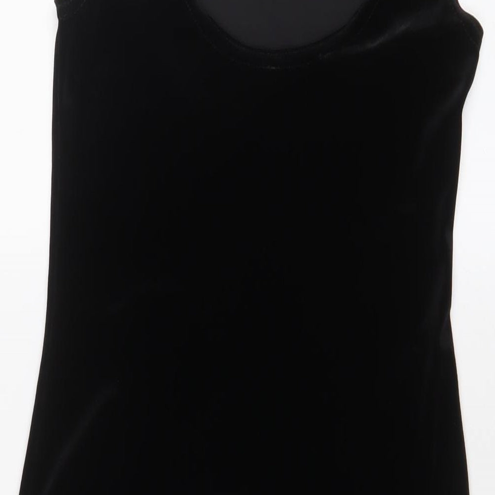New Look Womens Black Polyester Tank Dress Size 10 Scoop Neck Pullover - Beaded