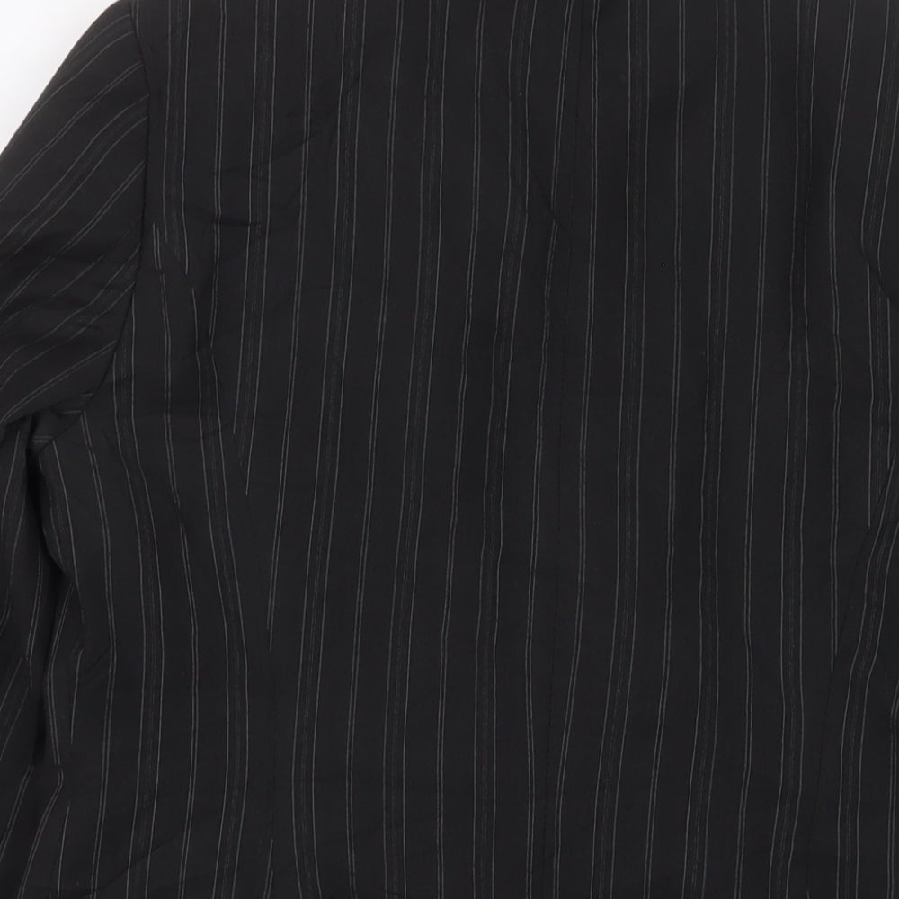 Marks & Spencer Womens Grey Striped Jacket Blazer Size 12 Button