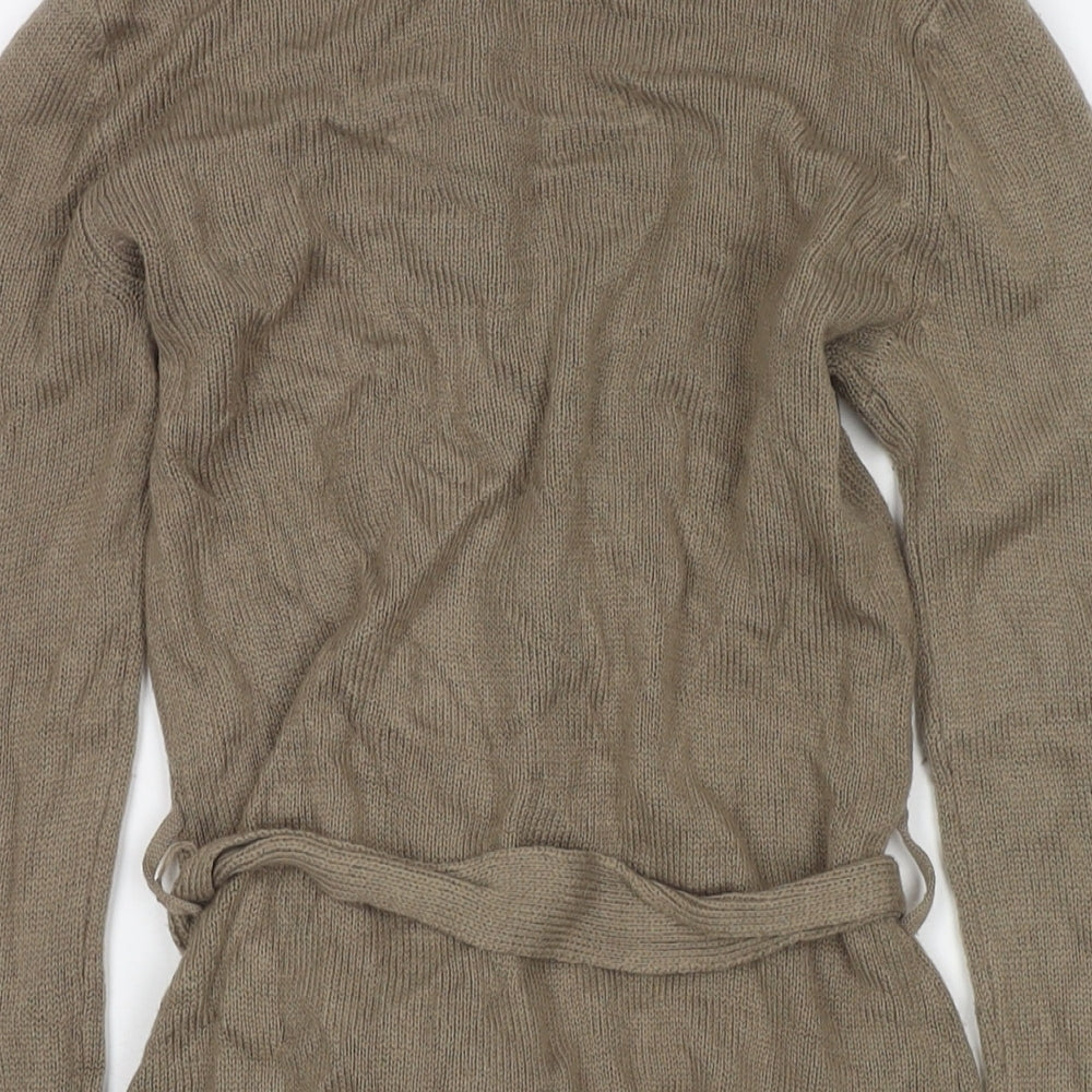 Divided by H&M Womens Brown V-Neck Acrylic Cardigan Jumper Size 8