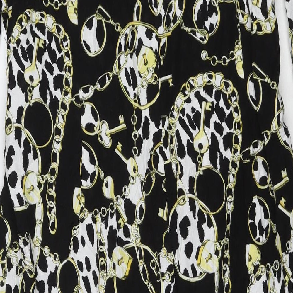 Topshop Womens Multicoloured Geometric Rayon Maxi Size 18 V-Neck Pullover