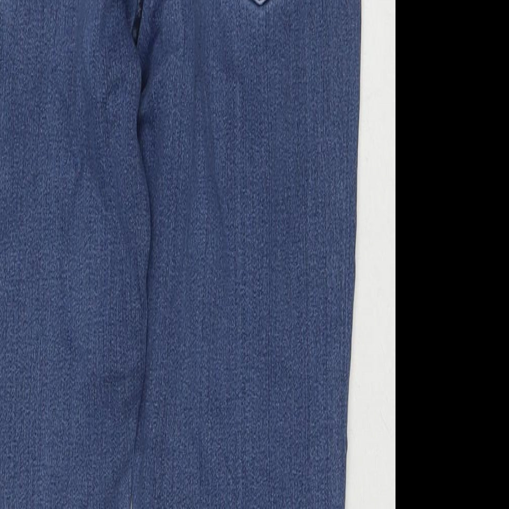 Marks & Spencer Womens Blue Cotton Skinny Jeans Size 10 L24 in Regular Zip
