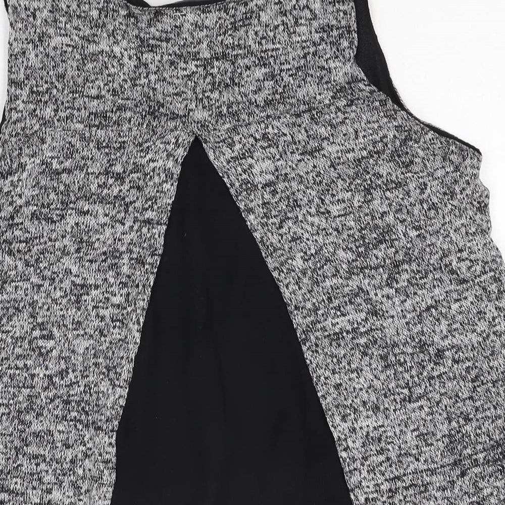 QED London Womens Grey Polyester Basic T-Shirt Size M Round Neck - Size M/L