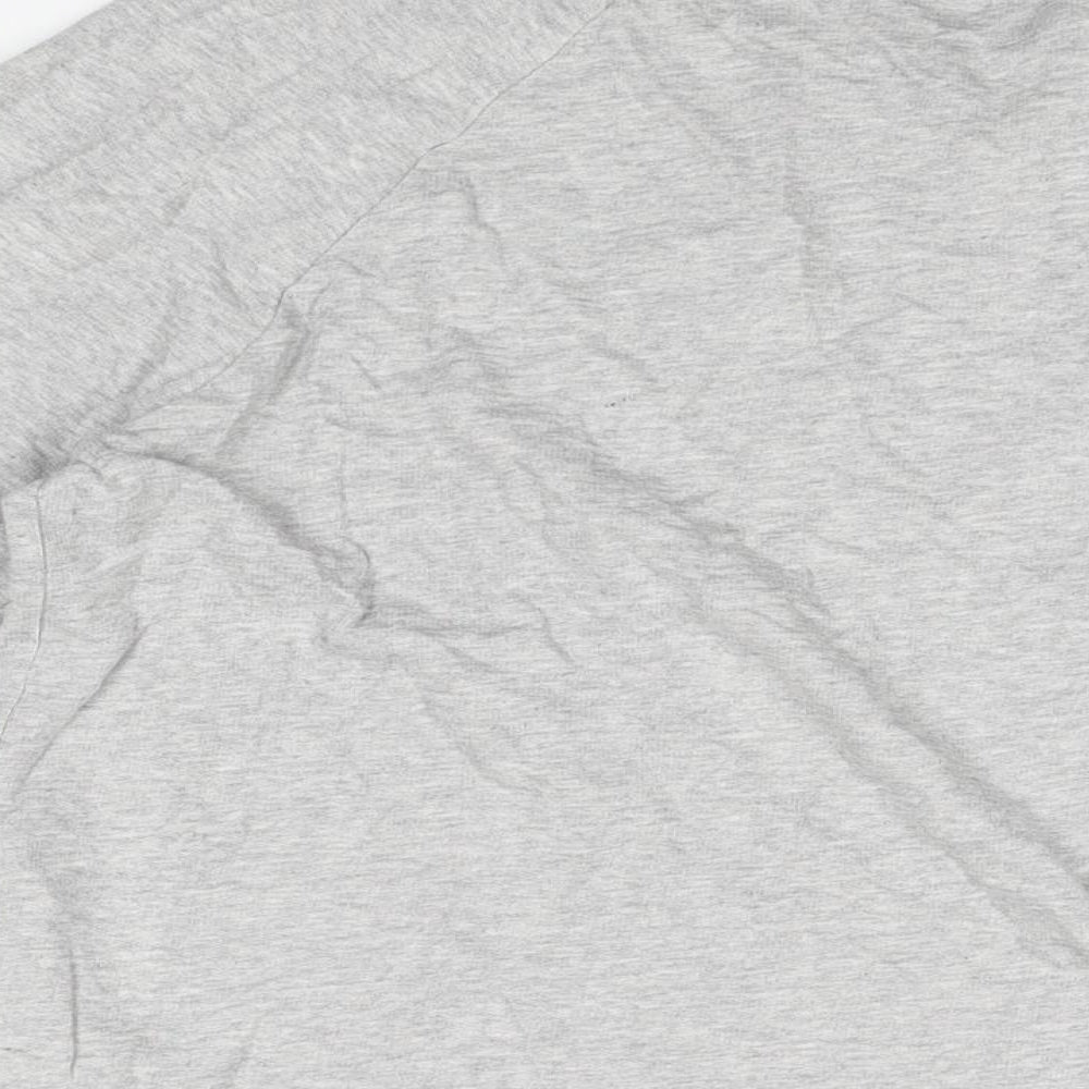 Jaqueline de Yong Womens Grey Cotton Basic T-Shirt Size M Round Neck