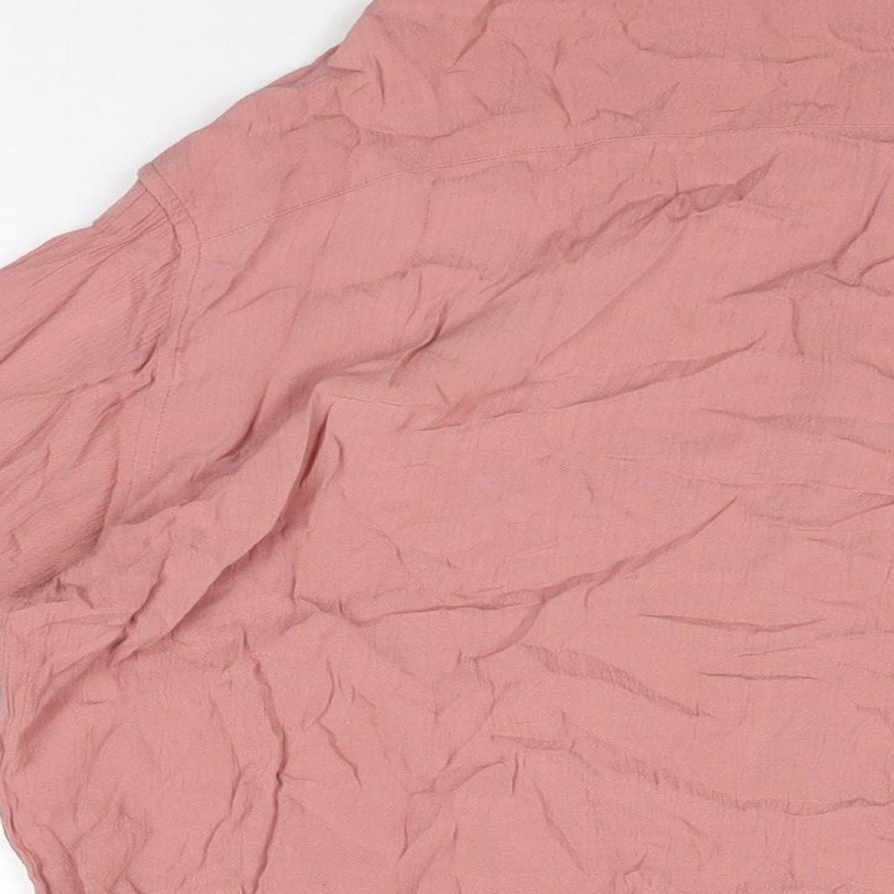 ASOS Womens Pink Viscose Basic Button-Up Size XS Collared