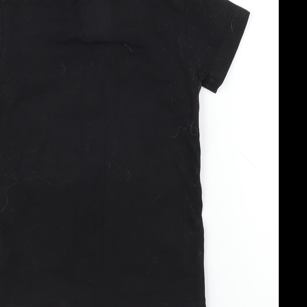 Run DMC Baby Black Cotton Basic T-Shirt Size 12-18 Months Round Neck Pullover - Reversible Sequins