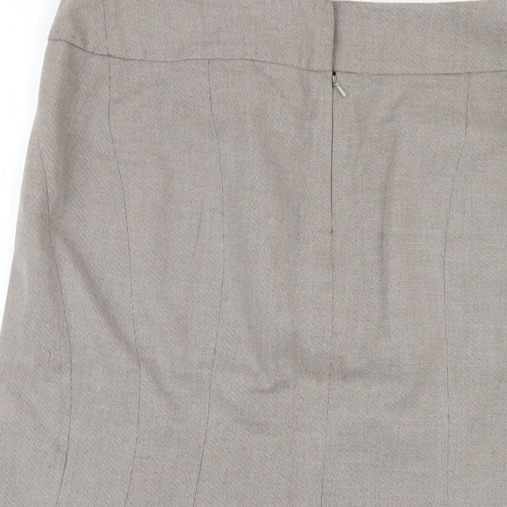 NEXT Womens Brown Polyester A-Line Skirt Size 12 Zip