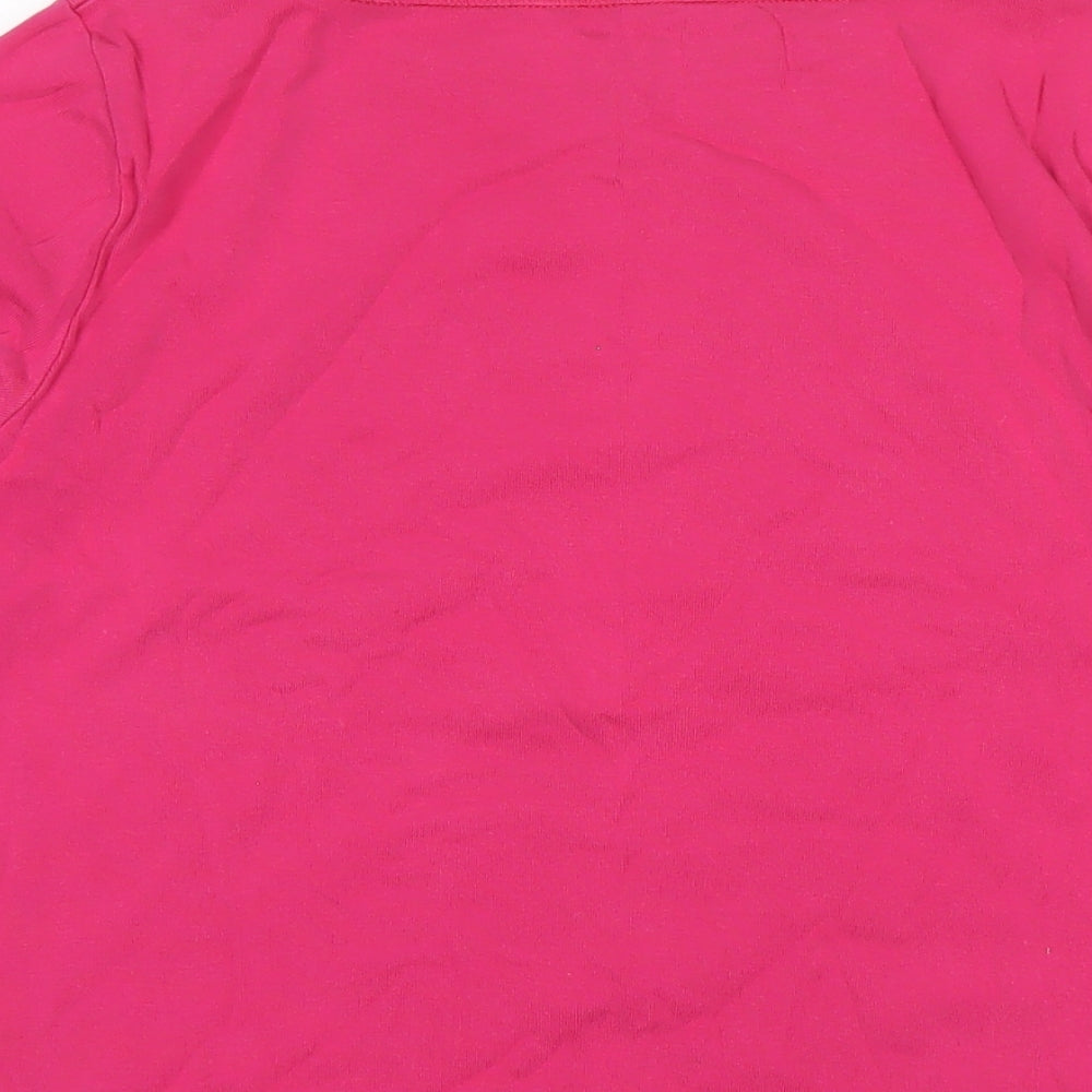 marksand Womens Pink Cotton Basic T-Shirt Size 16 Round Neck