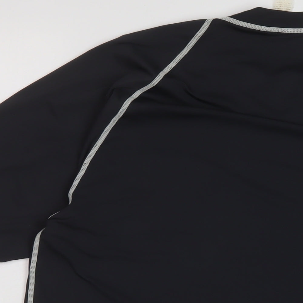 Scubapro Mens Black Polyester Basic T-Shirt Size S Mock Neck Pullover