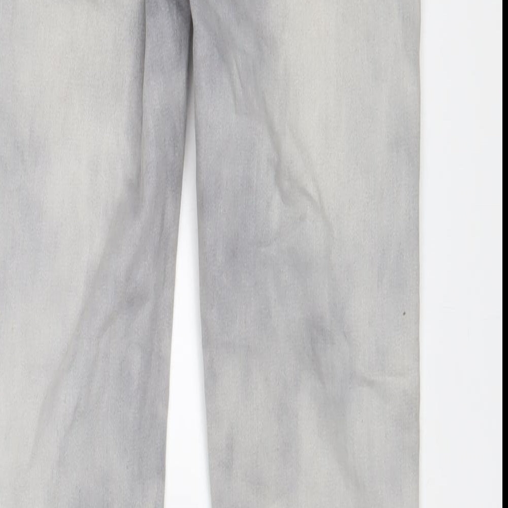 Marks & Spencer Womens Grey Cotton Skinny Jeans Size 8 L30 in Regular Zip - Zips