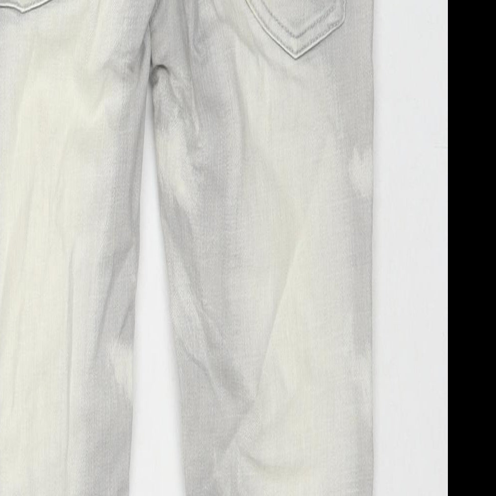 Next Boys Grey Spotted Cotton Skinny Jeans Size 11 Years L26 in Regular Zip