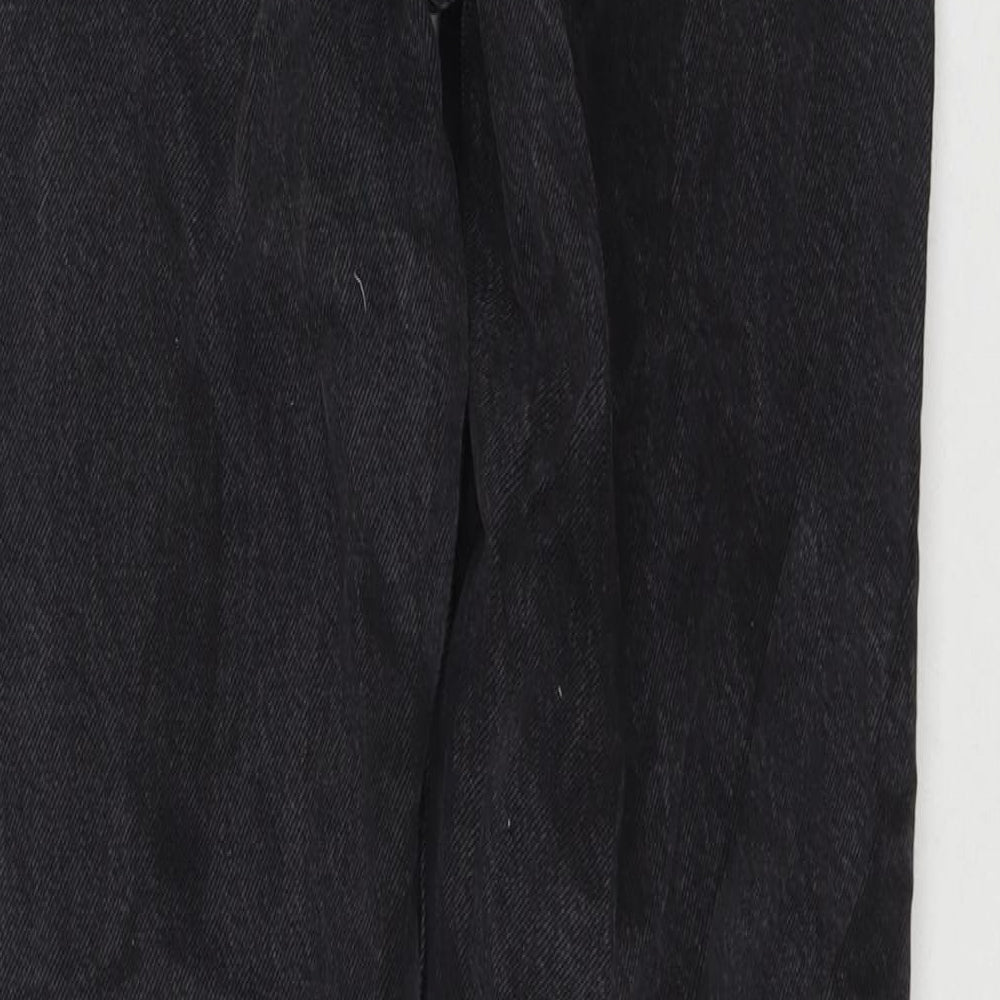 H&M Womens Black Cotton Straight Jeans Size 8 L31 in Regular Zip