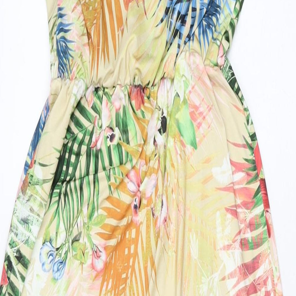 Amy Childs Womens Multicoloured Floral Polyester Maxi Size 8 Off the Shoulder Pullover