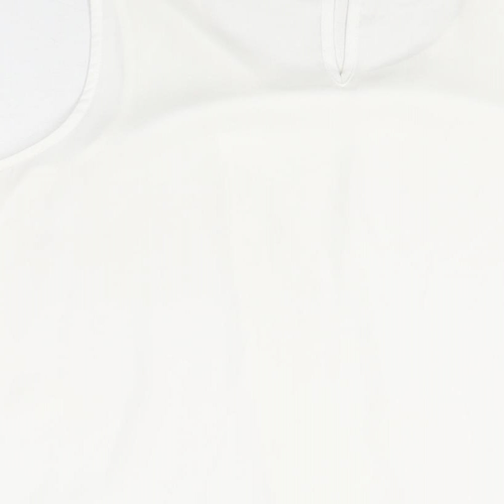 Gallery Womens Ivory Polyester Basic Blouse Size 12 Round Neck