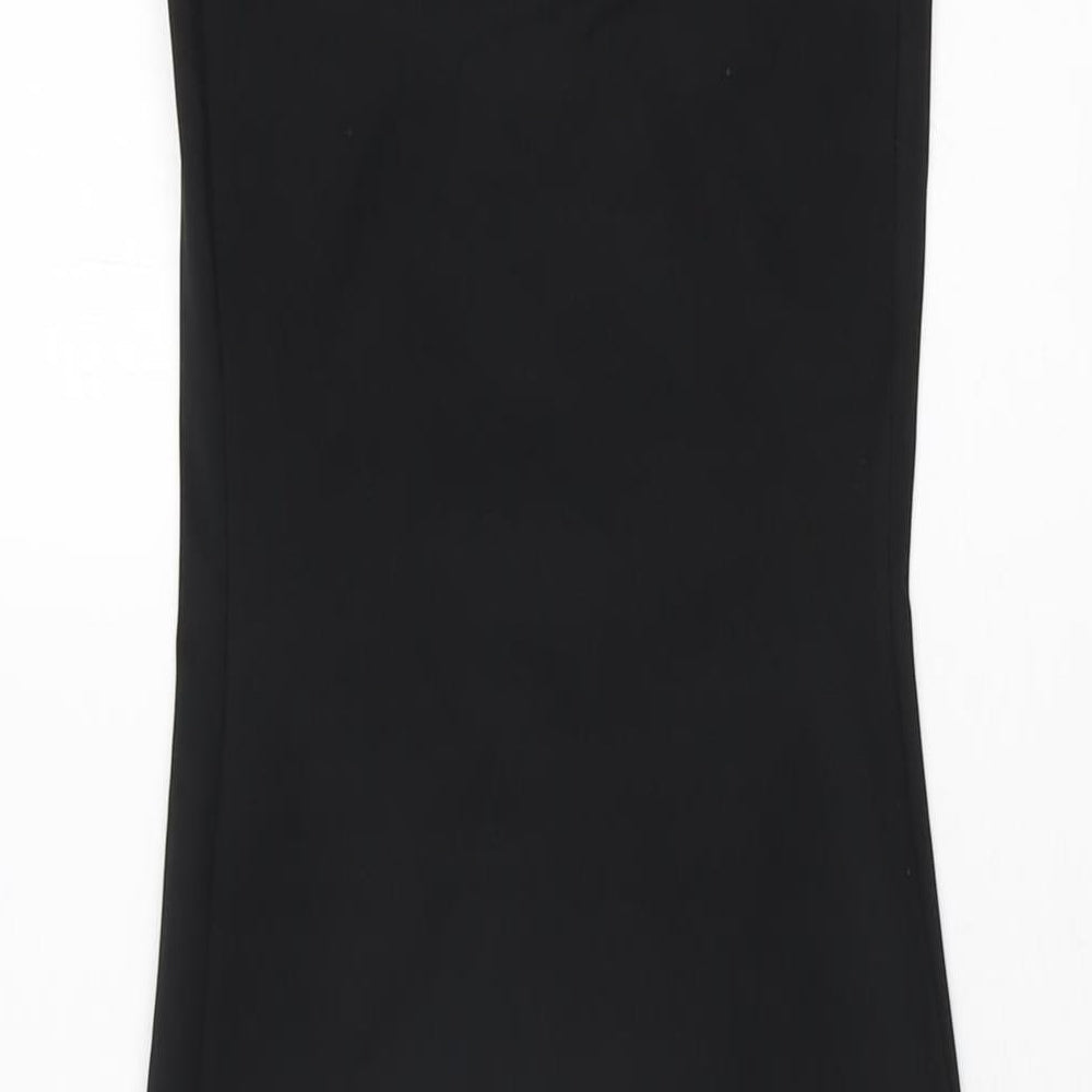 Bershka Womens Black Polyester Bodycon Size XS Halter Tie