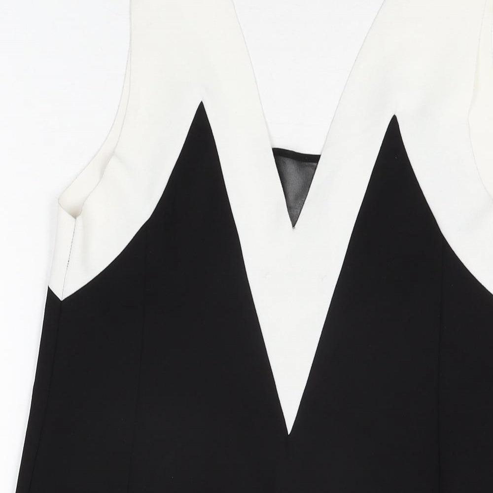 Zara Womens Black Polyester Shift Size M V-Neck Pullover