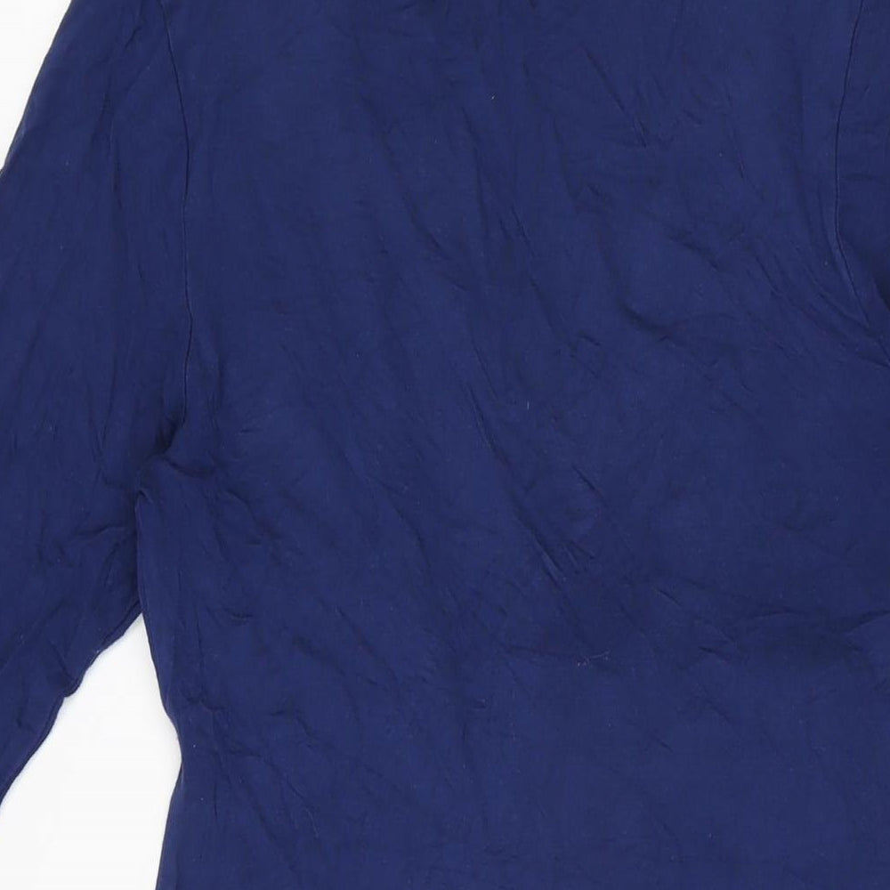 Phase Eight Womens Blue Viscose A-Line Size 12 V-Neck Pullover