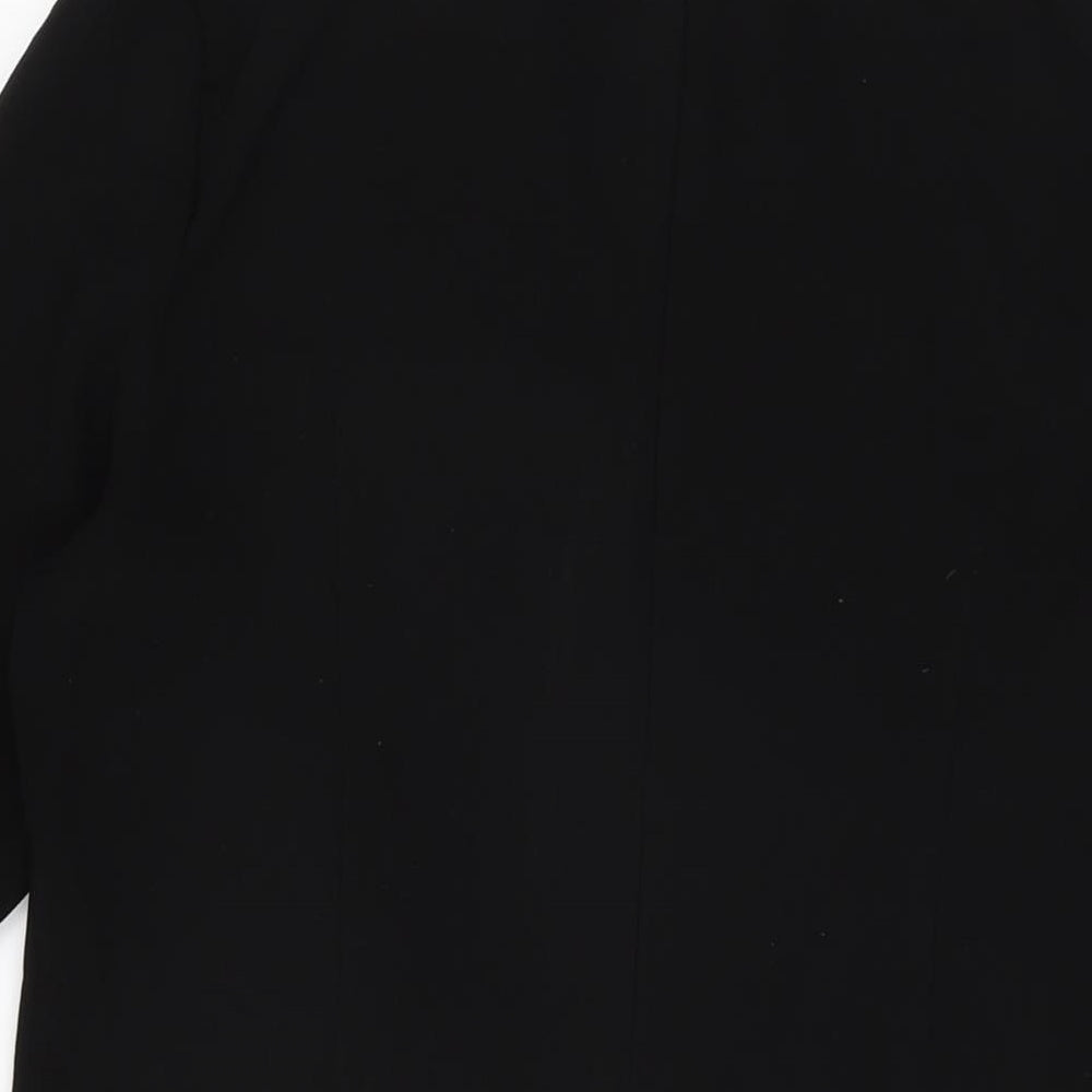 Limited Collection Womens Black Polyester Shift Size 14 Round Neck Zip