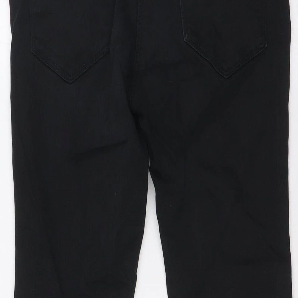 Marks & Spencer Womens Black Cotton Skinny Jeans Size 8 L27 in Regular Zip