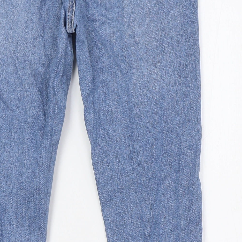 H&M Womens Blue Cotton Skinny Jeans Size 8 L28 in Regular Zip