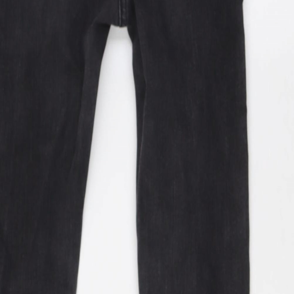 Next Womens Black Cotton Skinny Jeans Size 10 L28 in Regular Zip
