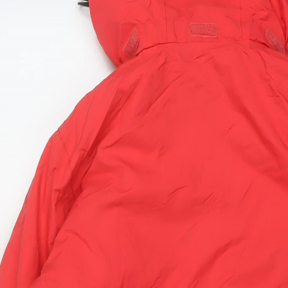 The Edge Womens Red Rain Coat Coat Size 12 Zip