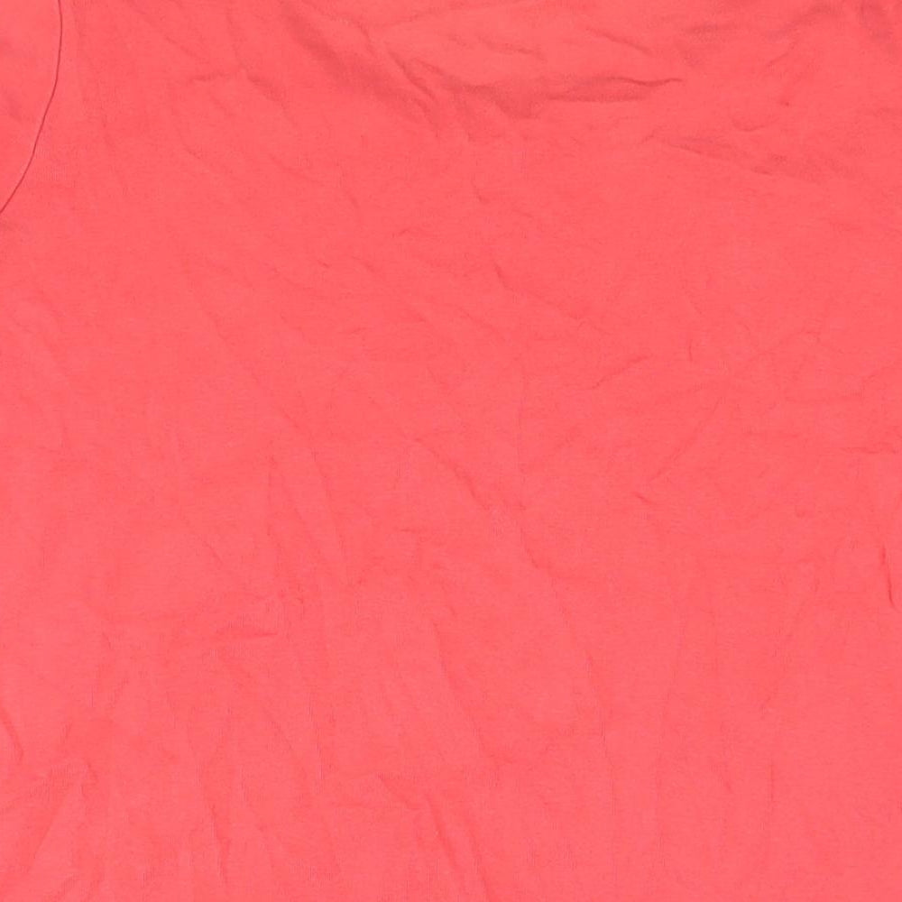 Maine Womens Red Cotton Basic Blouse Size 16 Round Neck - Eyelet Detail