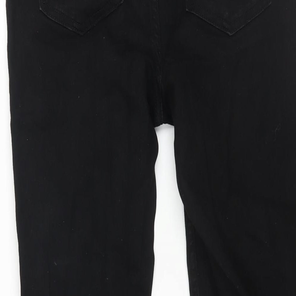 Marks & Spencer Womens Black Cotton Skinny Jeans Size 10 L28 in Regular Zip