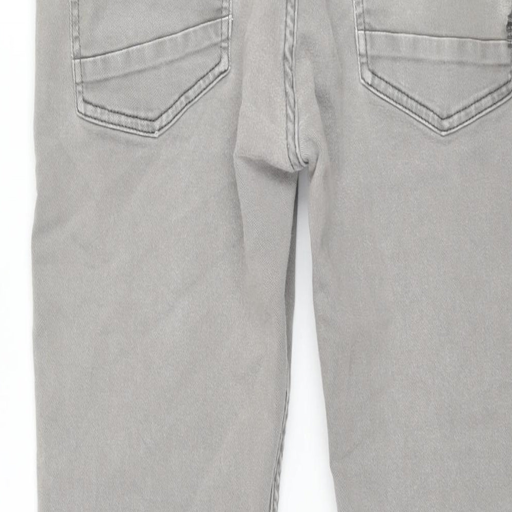 BOSS Mens Grey Cotton Straight Jeans Size 32 in L30 in Regular Zip