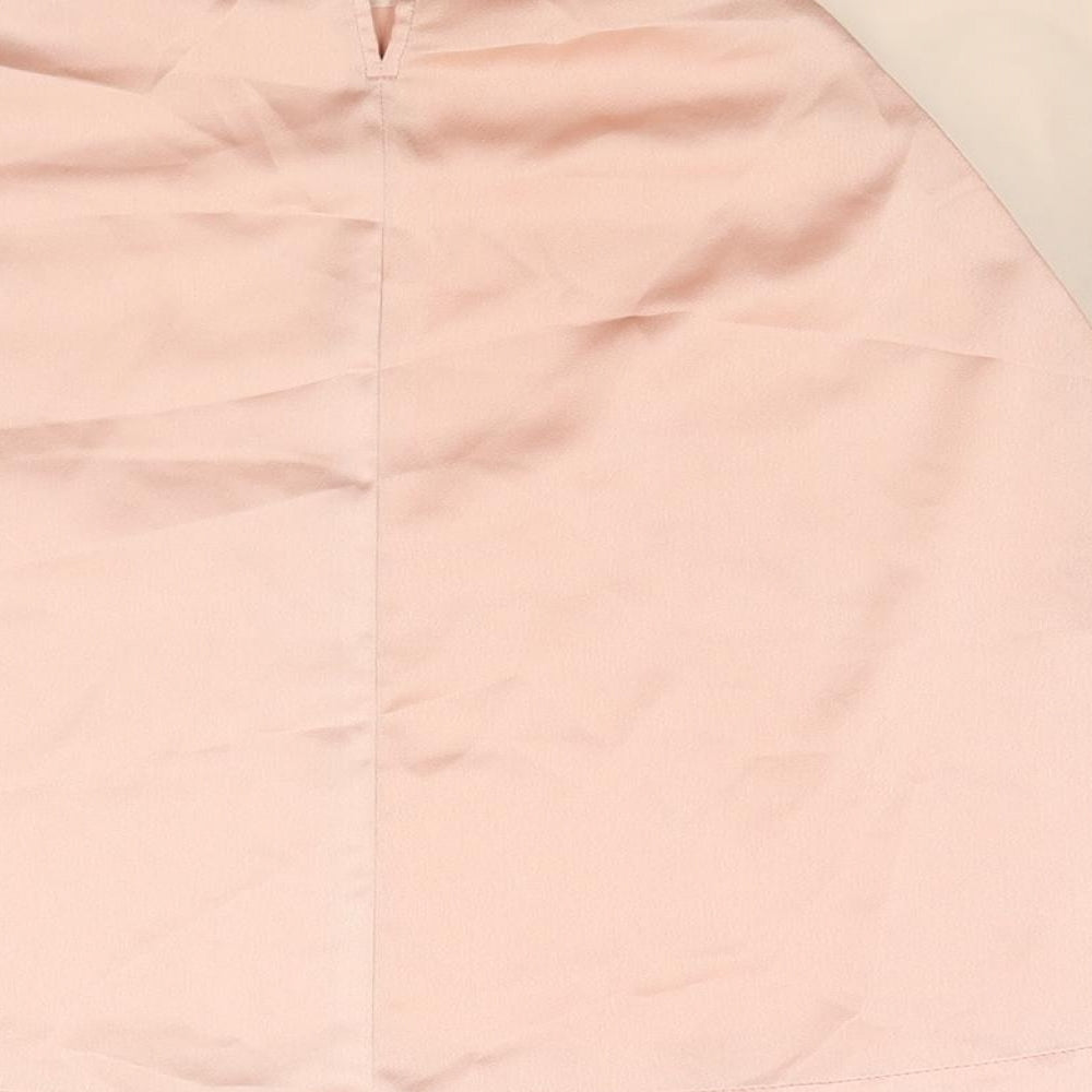 Topshop Womens Pink Polyester Basic Blouse Size 10 Round Neck