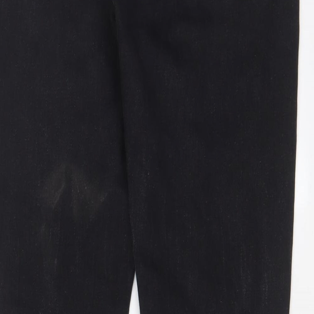 Collusion Womens Black Cotton Straight Jeans Size 28 in L29 in Regular Zip