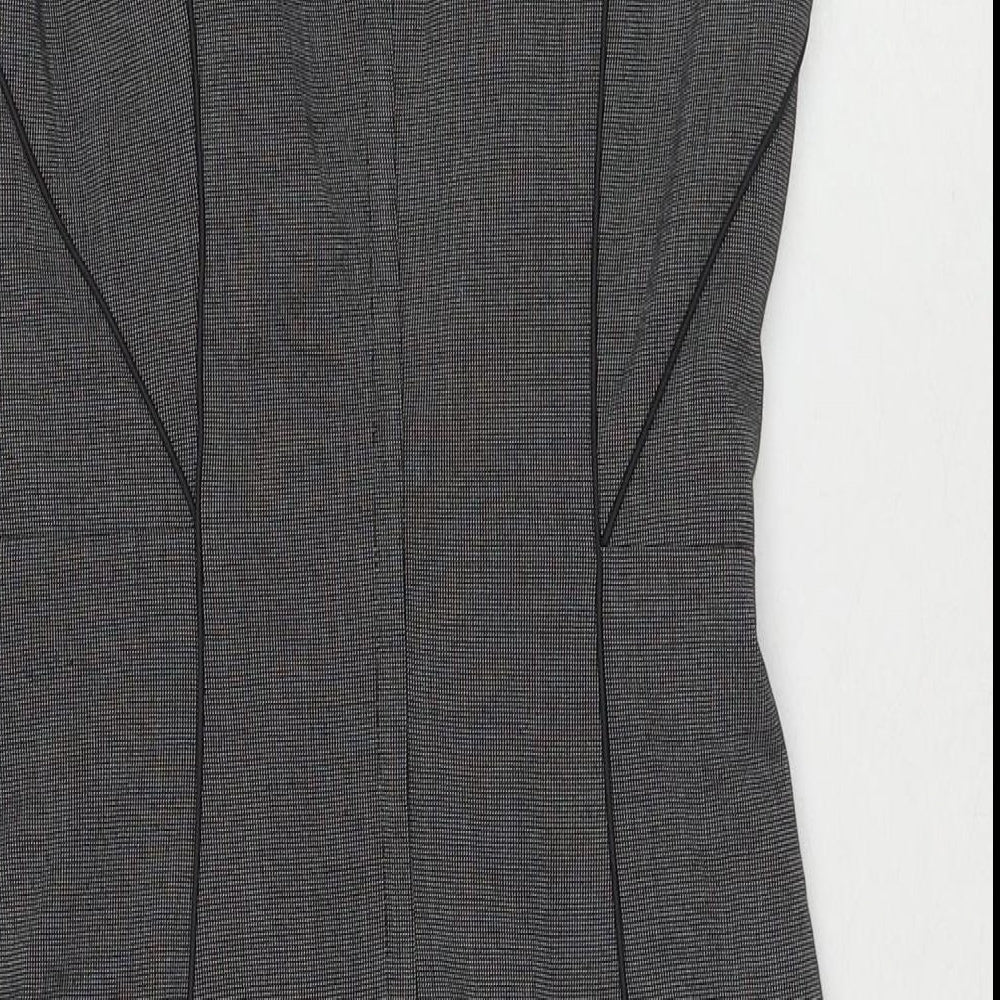 H&M Womens Grey Polyester A-Line Size 10 Round Neck Zip