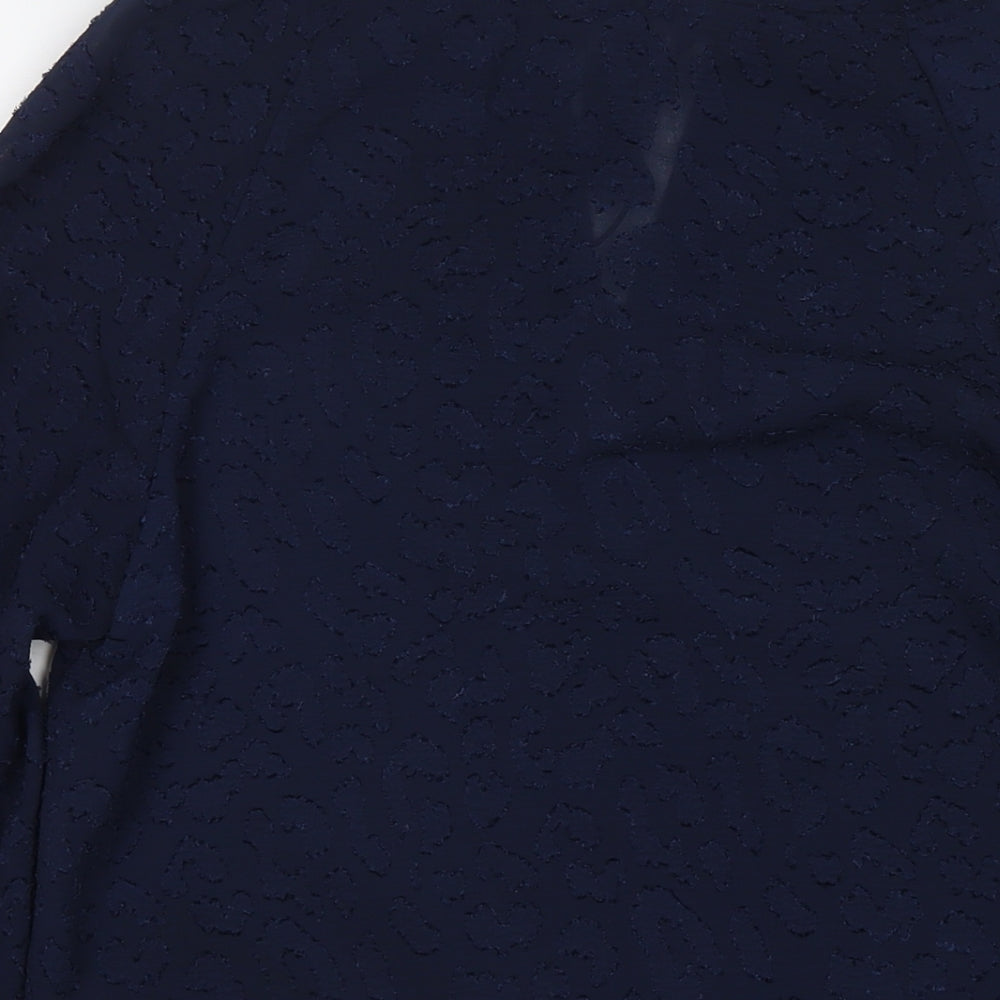 Marks & Spencer Womens Blue Polyester Basic Blouse Size 6 Round Neck