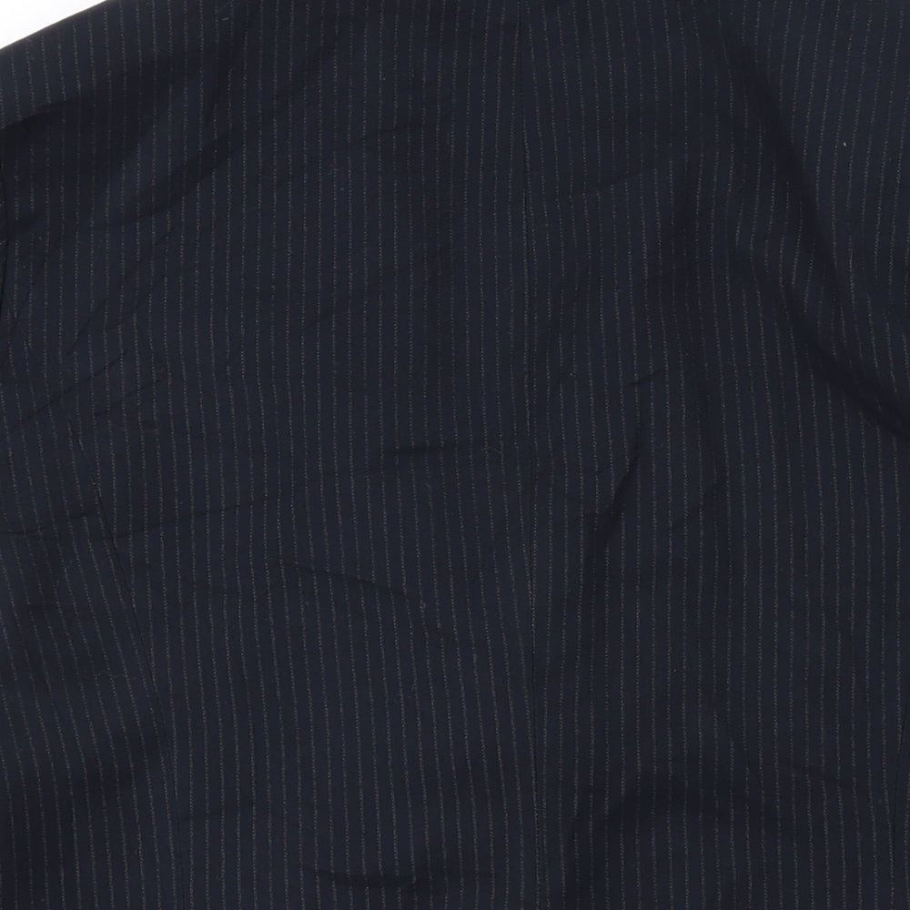 Marks & Spencer Womens Black Pinstripe Polyester Jacket Suit Jacket Size 14