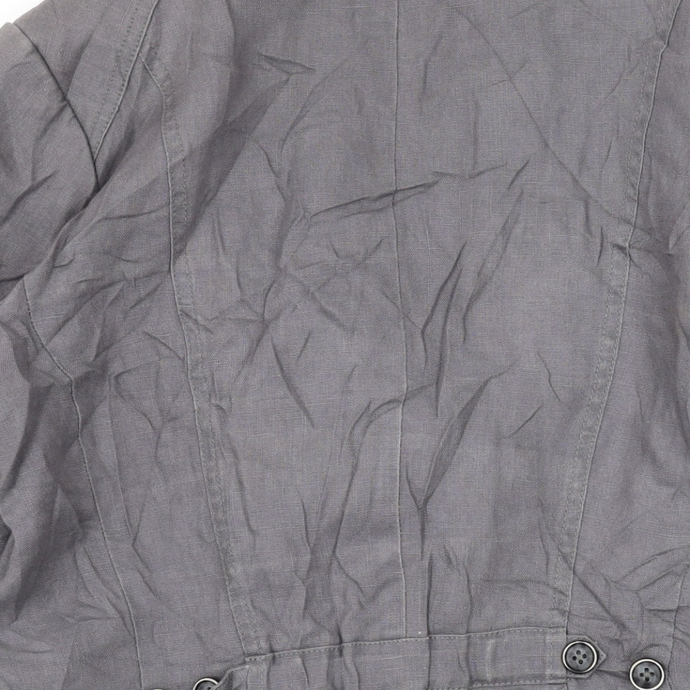 Jacknot Womens Grey Jacket Blazer Size 8 Button