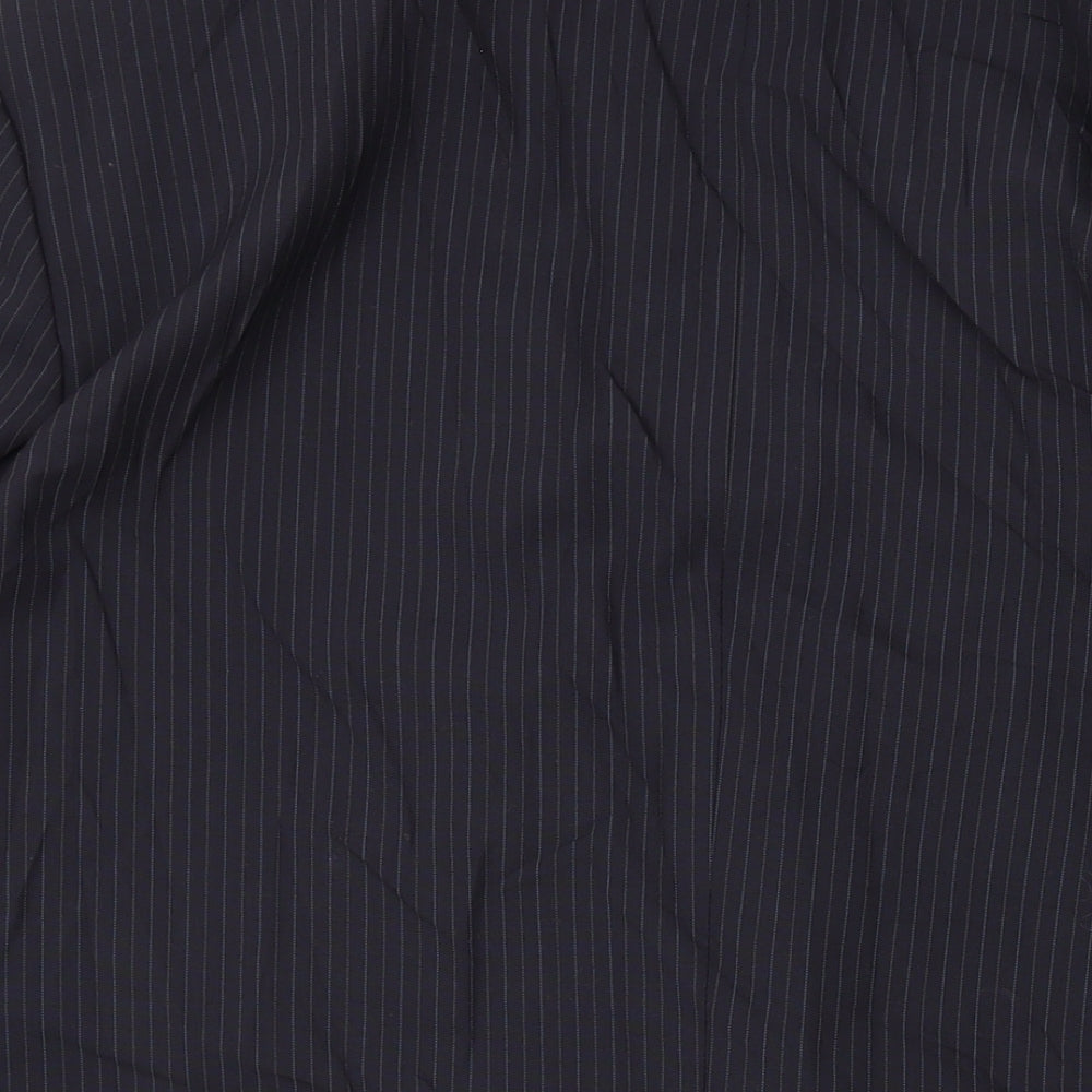 Marks & Spencer Mens Black Striped Polyester Jacket Suit Jacket Size 44 Regular