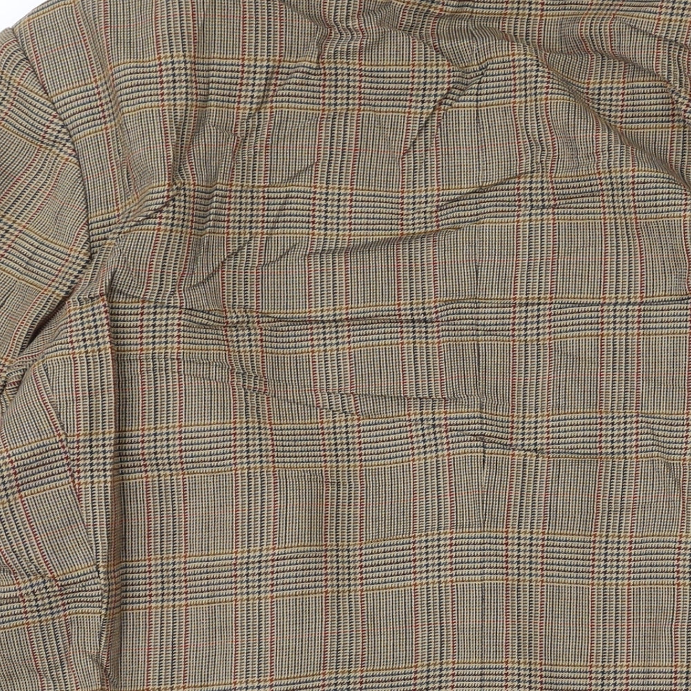 Marks & Spencer Mens Brown Plaid Jacket Blazer Size 40 Button