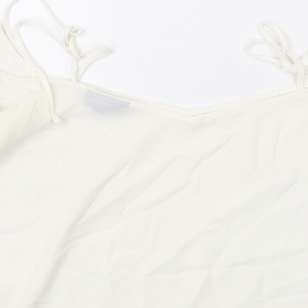 Topshop Womens Ivory Polyester Basic Blouse Size 10 Square Neck