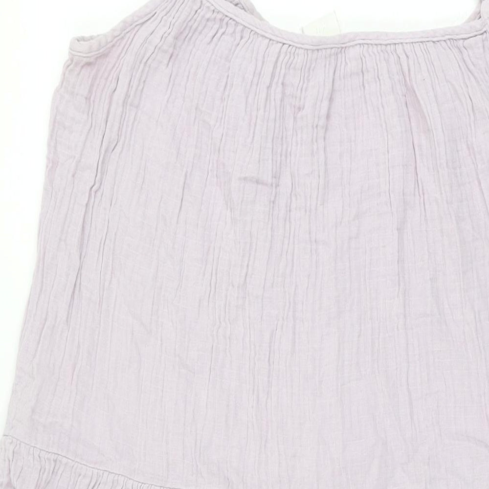 H&M Womens Purple Cotton Shift Size M Scoop Neck Pullover