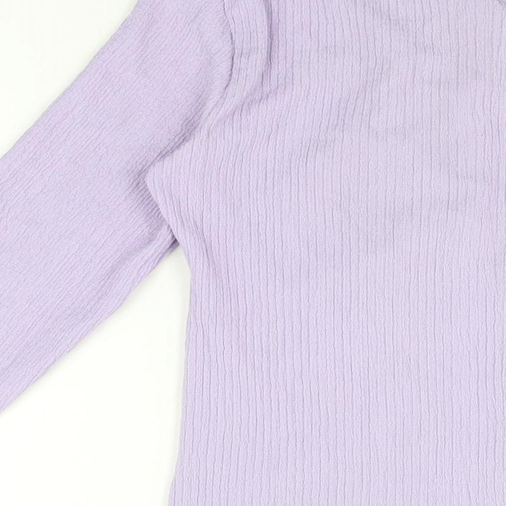 Monki Womens Purple Polyester Bodycon Size S Collared Button
