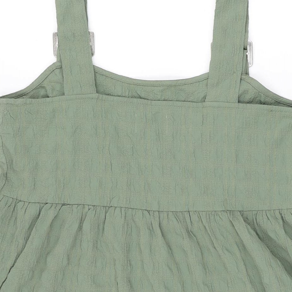 ASOS Womens Green Polyester Mini Size 8 Square Neck Buckle