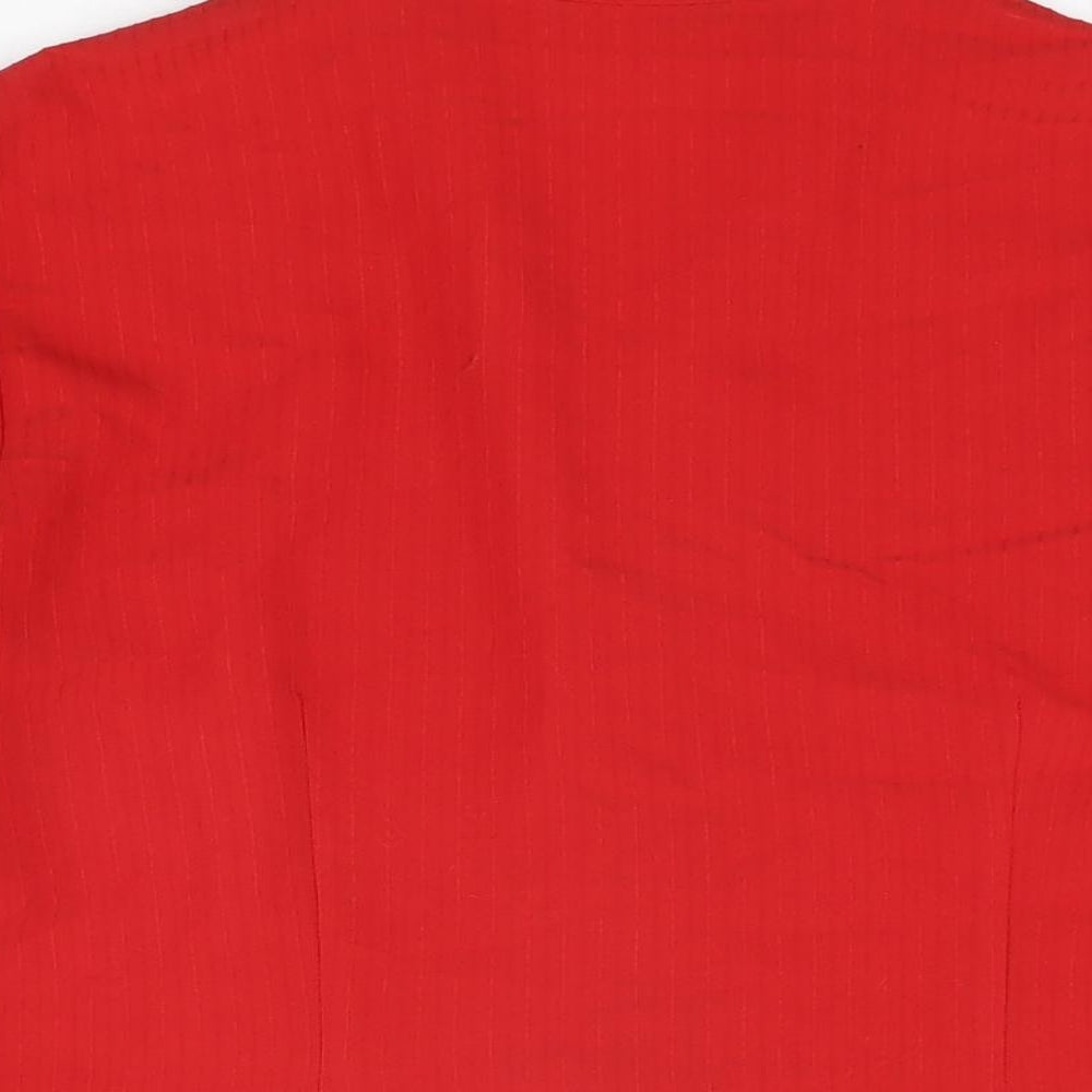 Dorothy Perkins Womens Red Polyester Basic Button-Up Size 14 Collared