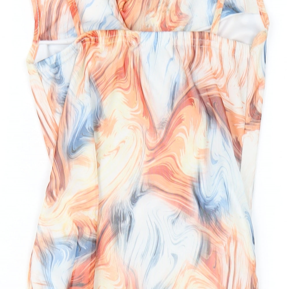 Missy Empire Womens Multicoloured Geometric Polyester Bodycon Size 14 Collared Pullover